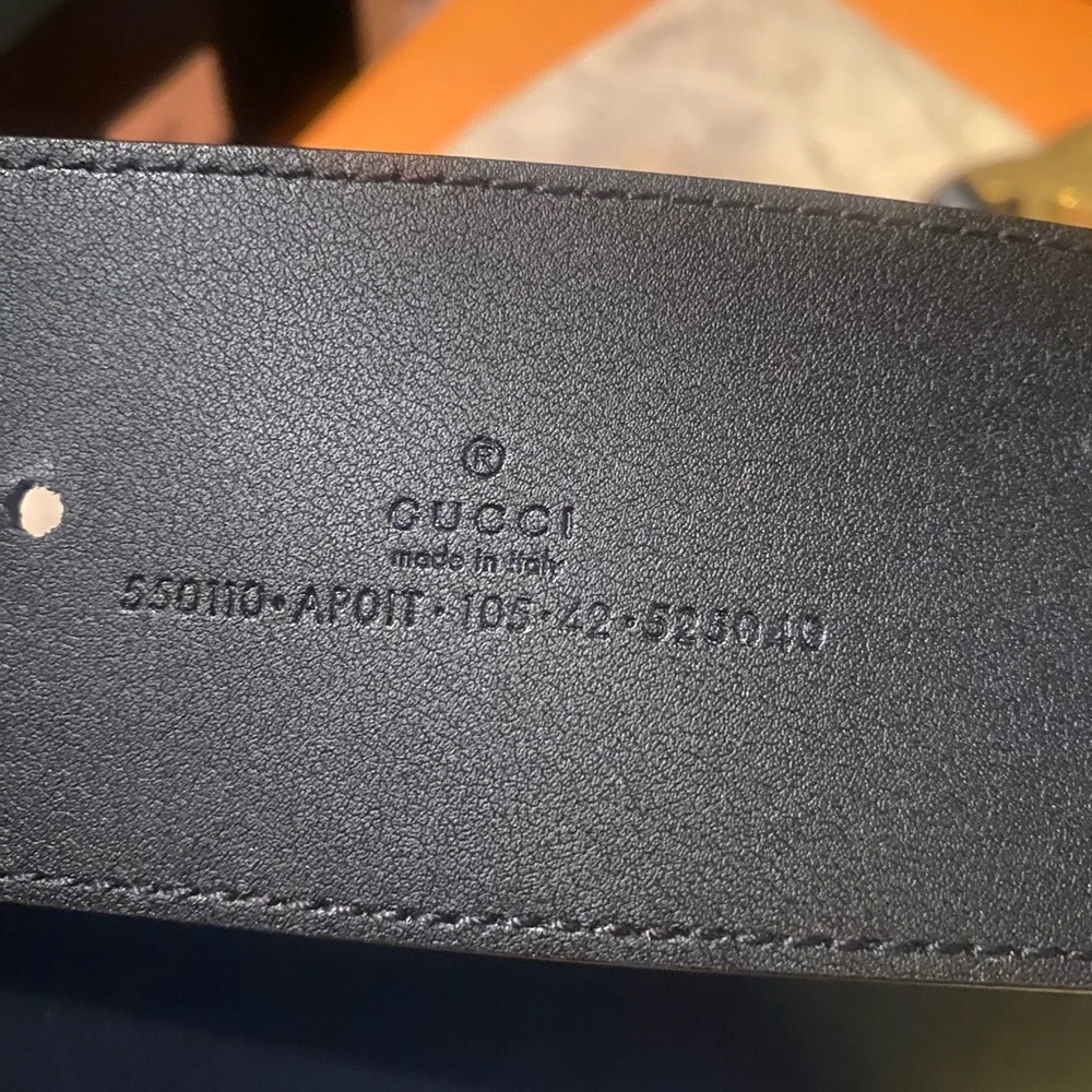 Gucci Black Leather Belt with Gold Crystal Double G Buckle